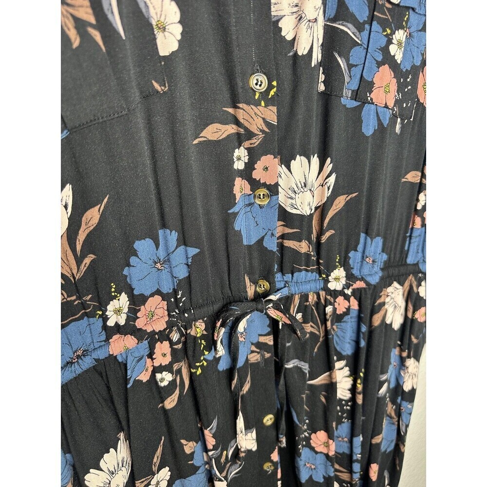 Torrid Dress Womens 0 US Large Floral Button Down Midi Rayon Stretch Casual - Picture 2 of 7